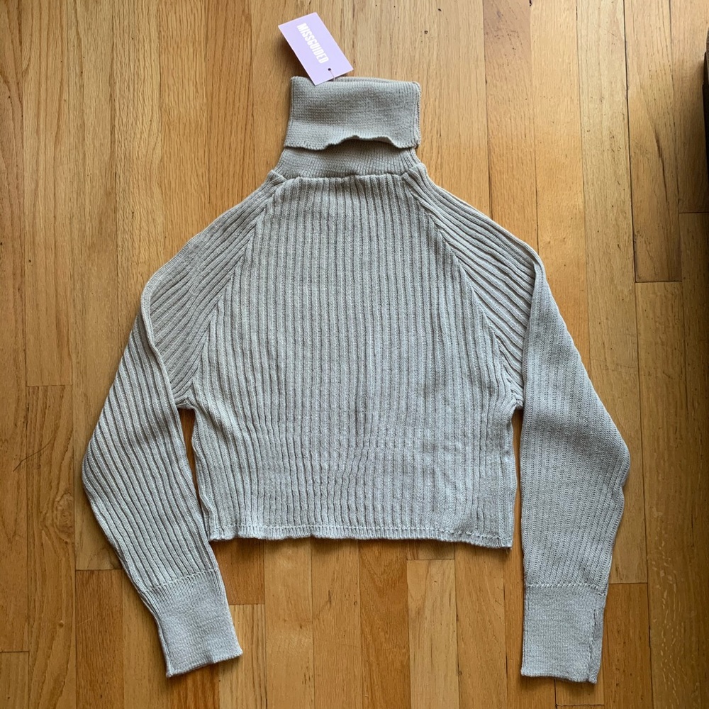 Stone Co Ord Knitted Roll Neck Sweater —Sz US 2/4